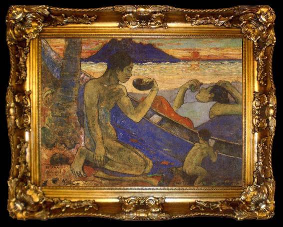 framed  Paul Gauguin The Dug-Out, ta009-2